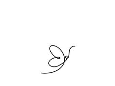 a single line drawing of a butterfly on a white background with the word love written across it