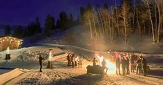 fire pit outside in the winter