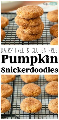 dairy free and gluen free pumpkin snickkerdoodles on a cooling rack