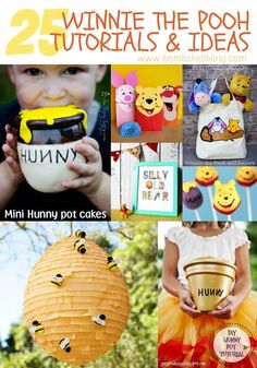 many different pictures of winnie the pooh items and crafts for kids to make with them