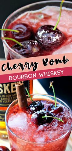 Cherry Whiskey, Bourbon Cherries, Bourbon Drinks, Yummy Alcoholic Drinks, Tasty Drinks, Beverage Recipes, Refreshing Summer Drinks, Boozy Drinks, Whiskey Sour