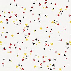 an image of mickey mouse wallpaper with red, yellow and black stars on it