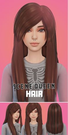 female sim with long straight hair and bangs Sims 4 Cc Trophies, Liberty Spikes Sims 4 Cc, Sims 4 Fan Made Worlds, Sims 4 Braided Ponytail, Eye Bags Sims 4, Sims 4 Hair Side Part, Sims 3 Objects, Sims 4 Garfield Cc, Sims 4 Cargo Pants Male