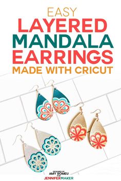 Free Earring Svg Files For Cricut, Cricket Jewelry, Piercing Jewelry Ideas, Cricut Leather, Leather Keyrings, Cricut Jewelry, Sellable Crafts, Gift Ideas Jewelry, Cricut Earrings