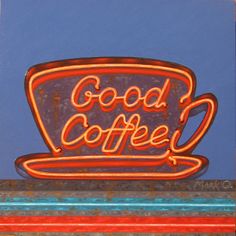 a neon sign that says good coffee on it