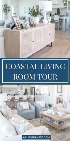 Cream Coastal Living Room, Living Room Furniture Coastal, Blue And Tan Coastal Living Room, Brown Coastal Living Room, Bright Family Room Ideas, Brown And Blue Coastal Living Room, Blue Couches Living Room Decor Ideas, Gray And Blue Coastal Living Room, Coastal Living Room Wall Colors