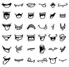 an image of different types of mouths and teeth royalty illustration on white background stock illustration