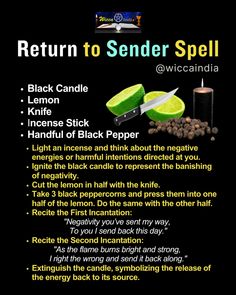 Protective Spells, Return To Sender Spell, Return To Sender, Herbal Magic For Wiccans, Cleansing Spray