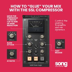 an electronic device with instructions on how to use the compressor and dials for mixing