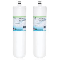 two water filtrators are shown in front of each other on a white background