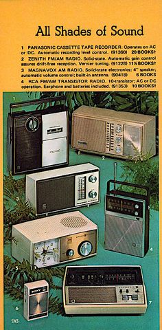 an advertisement for the radio system with all shades of sound