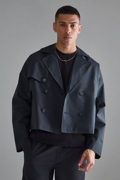 Keep out the chill while looking slick in a boohooMAN coat. Rev up your outerwear inventory this season with our unrivalled collection of coats and jackets for men. Whether you're looking for a heavy coat to combat the low temperatures, or a lightweight jacket to stand out while having fun at your favourite festival, we've got the trendiest designs to finish off your outfit with. Puffers, parkas and borg jackets are the perfect choices if you want to bundle up without sacrificing on style, and they look great when teamed up with chunky knitwear, denim and boots. Bombers and overcoats are beyond versatile and can turn any getup from laid-back to dapper in no time. Denim and Harrington jackets can't be missing in your trans-seasonal wardrobe, while cagoules and coach jackets will keep out th Trench Coat Sweatshirt Outfit, Urban Style Raincoat For Fall, Fall Streetwear Long Coat Raincoat, Fall Streetwear Long Raincoat, Long Fall Raincoat For Streetwear, Long Pea Coat For Streetwear In Fall, Long Pea Coat For Fall Streetwear, Fall Streetwear Long Pea Coat, Urban Outerwear With Lapel Collar For Streetwear