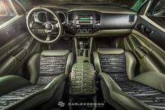 the interior of a car is shown in this image