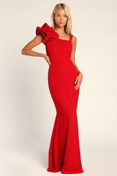 Dresses for Women | Best Women's Dresses Online - Lulus Maxi Skirt Fall, Mermaid Maxi Dress, Black Tie Wedding Guests, Formal Dresses Gowns, Red Gowns, Red Dress Maxi, Black Tie Wedding, Fall Skirts, Lulu Dresses