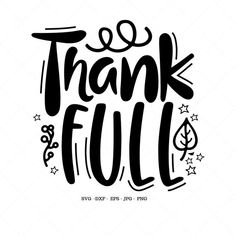 the words thank and thank written in black ink on a white background with stars around it