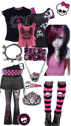 Scene black and pink! Black Scene Kid, Scene Kid Outfits, Scene Outfit Ideas, Pink Oc, Black Scene, Scene Black, Emo Outfit Ideas, I Have 2 Sides