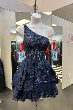 Midnight Blue Prom Dress Short, Short Dark Blue Dress, Navy Blue Lace Prom Dress, Tight Homecoming Dress, Strapless Homecoming Dresses, Formal Ideas, Dresses Hoco, Winter Ball