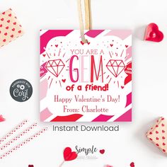 valentine's day card with candy and candies