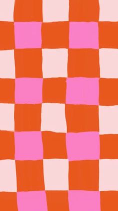 an orange and pink checkerboard pattern is shown