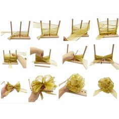 several pictures of different types of bows and ribbons