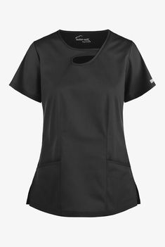 UA Butter-Soft STRETCH Asymmetric Keyhole Scrub Top | Fashion Scrubs Easy Stretches, Keyhole Neck, Keyhole Neckline