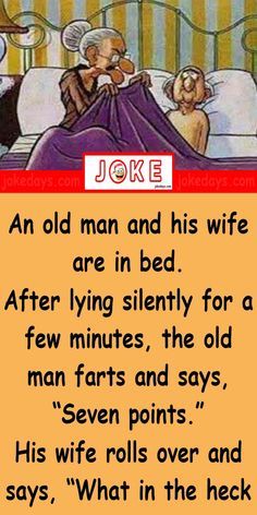 an old man and his wife are in bed after lying silently for a few minutes