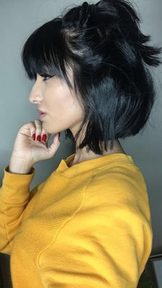 Short Black Hair, Short Choppy Haircuts, Choppy Bob Hairstyles, Trending Hairstyles, Short Hair With Bangs, Haircuts With Bangs, Short Bob Hairstyles, Short Hair Cuts For Women