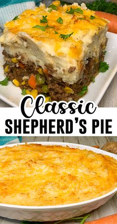 this classic shepherd's pie is loaded with meat, cheese and veggies