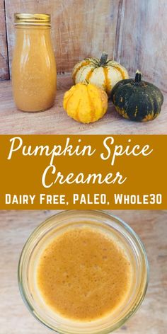 pumpkin spice creamer in a glass jar with the text overlay