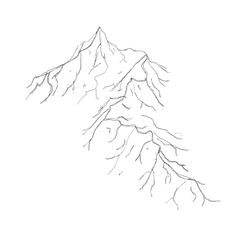 a black and white drawing of a mountain