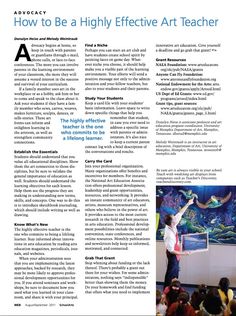 an article about how to be a highly effective art teacher