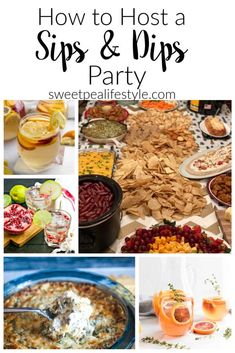 several different types of dips and dips party food