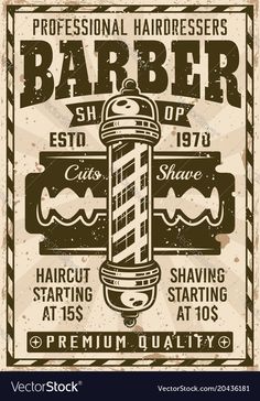 an old fashioned barber shop poster