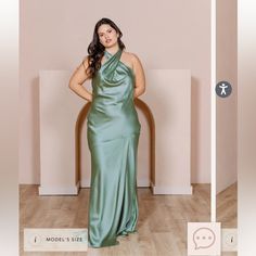 Sage 742 Size 10 - Unaltered Revelry Dresses, Athena Dress, Athena Dresses, 16 Dresses, Sage Color, Size 16 Dresses, Fit N Flare Dress, Satin Dress, Satin Dresses