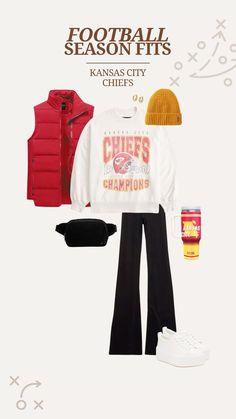 Chiefs Football Game Outfit, Kansas City Chiefs Game Day Outfit, Astros Game Outfit Women, Aggie Gameday Outfit, Chiefs Game Day Outfit, Actor Outfits, Nfl Game Day Outfit, Chiefs Game Day, Routine School