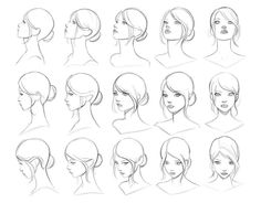 an image of a woman's head with different hair styles and hairstyles