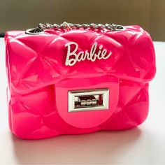 Questions? Leave A Comment Below! Barbie Bag For Women, Barbie Birthday Party Bags, Barbie Basket, Barbie Handbags, Barbie Purse, Beanie Babies Value, Pool Party Themes, Curly Fro, 2000s Pink