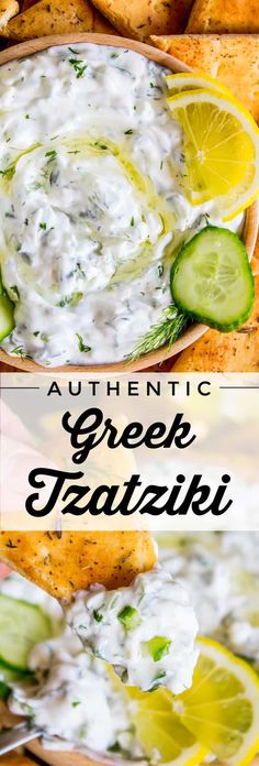 greek tzatziki with cucumbers and lemons