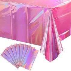 holographics are used to create an iridescent tablecloth