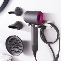 PRICES MAY VARY. ✅【Smart Design for Dyson Hair Dryer】: The Dyson hair dryer wall mount is optimized to organize Dyson hairdryer and dyson hair dryer accessories - space saving, neat and organized. Have your own layout by allocating the attachment holders with your creativeness. (Dyson hair dryer and all attachments are not included). ✅【Exquisite Workmanship and Superior Quality】: Premium 304 stainless steel with excellent anti-rust, non-deforming performance and top-grade workmanship combine to Dyson Hair Dryer Storage Ideas, Dryer Storage Ideas, Dyson Hair Dryer Storage, Dyson Hairdryer, Blow Dryer Holder, Supersonic Hair Dryer, Hair Dryer Stand, Hair Dryer Accessories, Dyson Hair