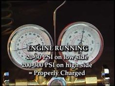 an image of two gauges with the words engine running