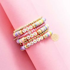 Brighten your little one's day with the 'You Are Loved' Bracelet Stack, featuring fun, multi-color stretch bracelets. This cheerful set is a daily reminder of love and positivity, perfect for adding a pop of color to any outfit!Mini bracelet stack has an elastic fit intended to accommodate ages 4-8Made of brass, vinyl, acrylic, and zincSix fun stackable stretch bracelets with a monogrammed 16 mm charm Vinyl Acrylic, Mini Bracelet, Marley Lilly, You Are Loved, Love Bracelets, Bracelet Stack, Daily Reminder, Stretch Bracelets, Of Love