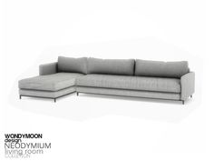 an image of a modern sectional sofa with pillows on the back and side, viewed from the front