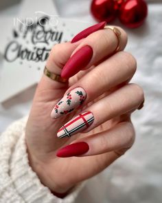 Burberry Nails, Nagellack Trends, Plaid Nails, Christmas Gel Nails, Her Nails, Christmas Nails Acrylic, Winter Nail Designs