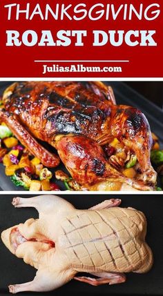 thanksgiving roast duck with text overlay