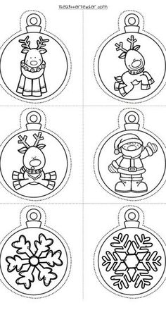 christmas ornament cut outs for kids to color and print on the same sheet