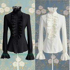 Great shopping ideas for Fashion Womens Tops Ruffles Long Sleeve OL Office Shirt Frilly Cuffs Blouse, Women's Top Classic Fall Blouse With Lace Cuffs, Ruffle Shirts Blouses, Victorian Top, Women Steampunk, Gothic Blouse, Women Ruffle Blouse, Ruffle T Shirt, Mode Chanel, The Office Shirts