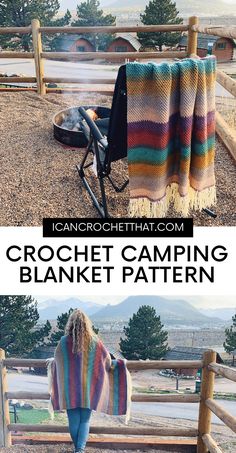 the crochet camping blanket pattern is easy to make