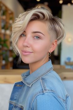 A bright extended pixie cut with an undercut and waves, offering a bold and modern hairstyle for 2024. Pixie Long Haircut, Kid Haircuts, Kids Hair Cuts