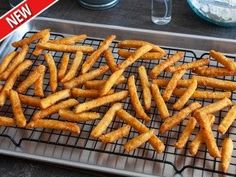 some food is sitting on a cooling rack